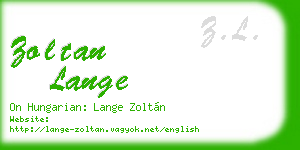 zoltan lange business card