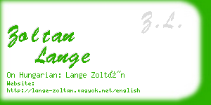 zoltan lange business card